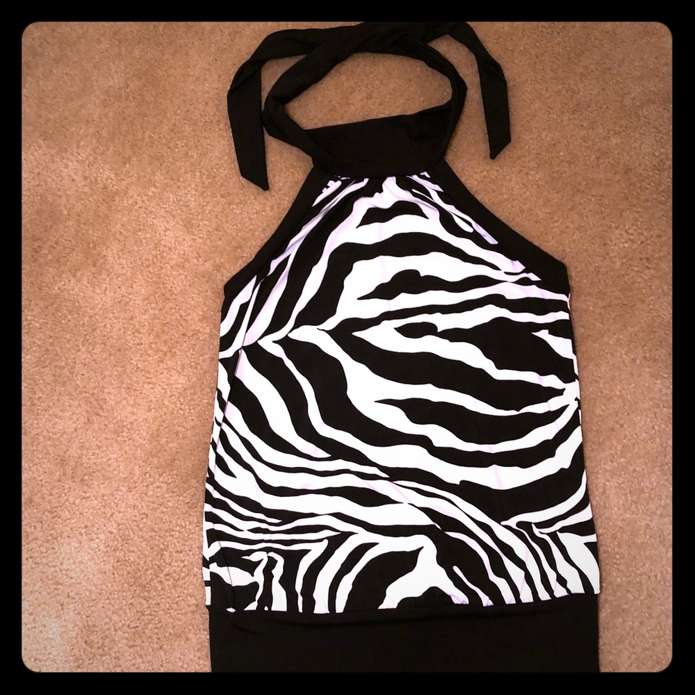 Black & white zebra print dress tank